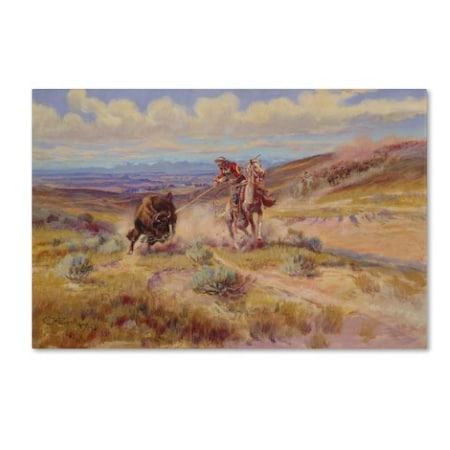 Charles Russell 'Spearing A Buffalo 1925' Canvas Art,30x47